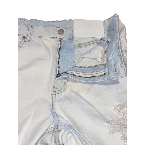 BDG Womens Distressed High-Rise Faded Blue Denim Shorts Sz 27" Waist - Picture 5 of 8